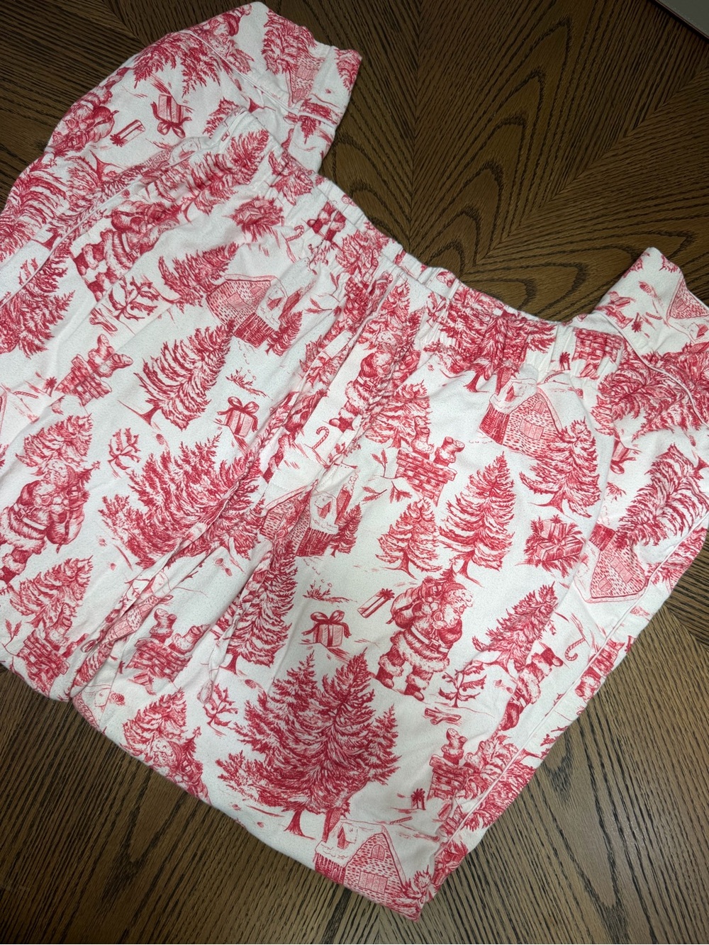 Posh Peanut Red Toile Print Holiday Pajama Set M NWOT - Picture 5 of 8